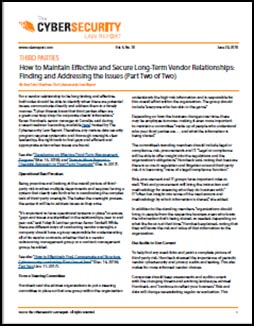 How to Maintain Effective and Secure Long-Term Vendor Relationships: Understanding the Risks (Part Two of Two), Front Page, Screenshot